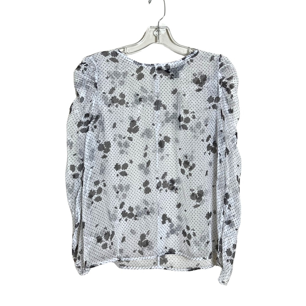 Banana Republic Nwt Sheer Polka Dot Puff Sleeve Blouse Size Medium Preppy Dainty